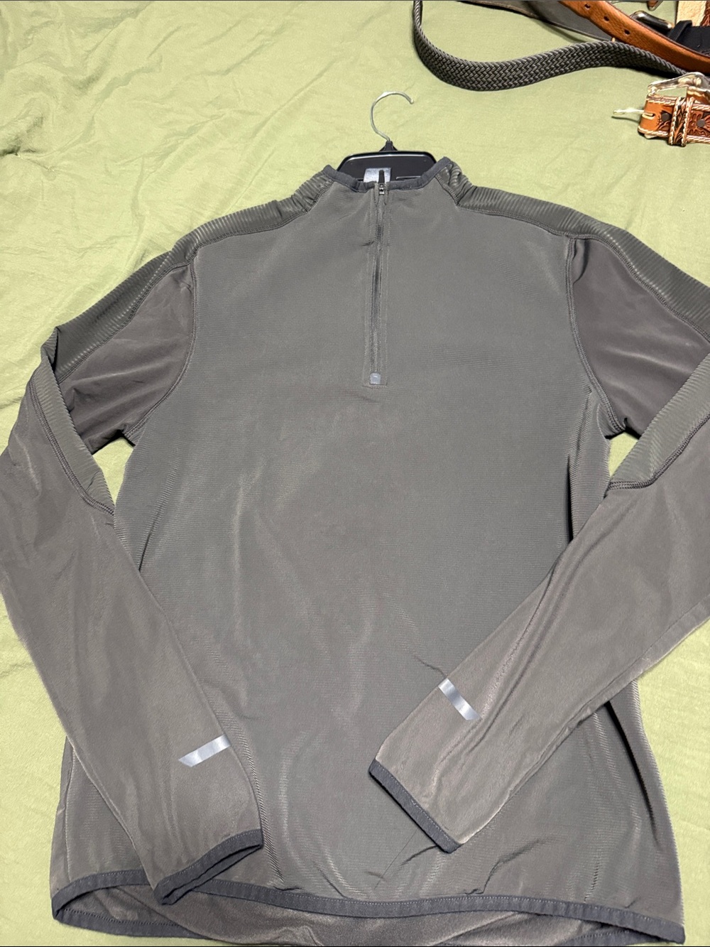 Champion Men's charcoal Running Quarter-Zip Top size M